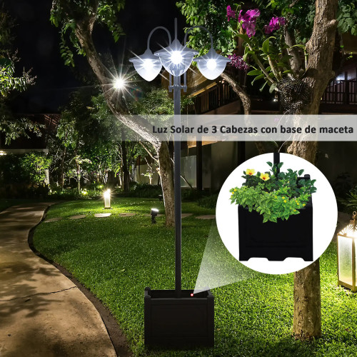Outsunny Solar Garden Lantern with 18 Cool White 6000K LED