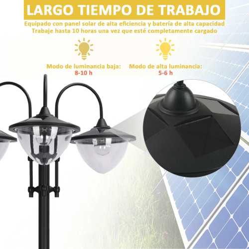 Outsunny Solar Garden Lantern with 18 Cool White 6000K LED