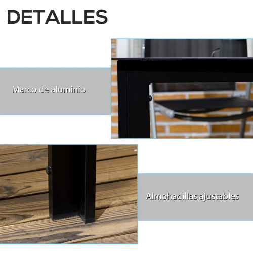 Mesa de Exterior Rectangular con Marco de Aluminio y Encimera