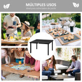 Rectangular Garden Table for 6 People, Outdoor Dining Table