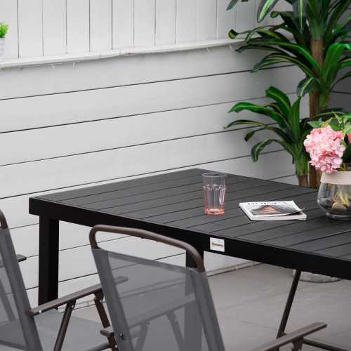 Rectangular Garden Table for 6 People, Outdoor Dining Table