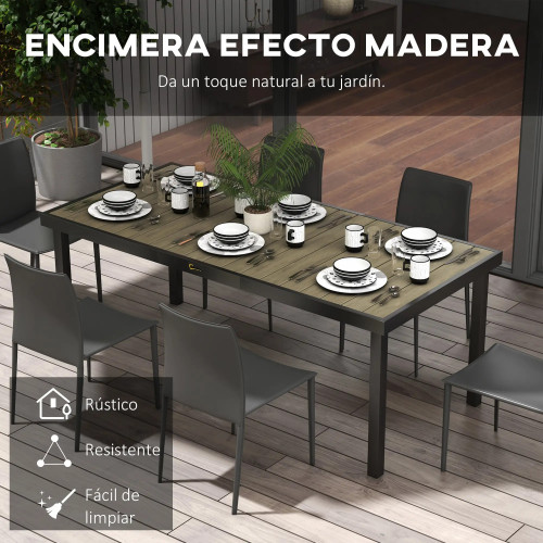 Rectangular Garden Table for 6 People, Outdoor Dining Table