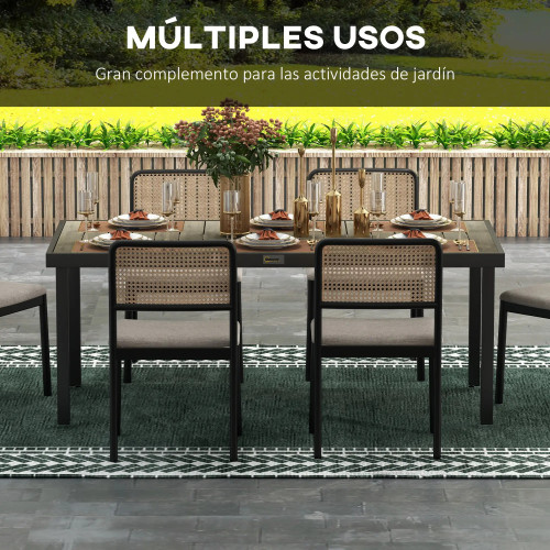 Rectangular Garden Table for 6 People, Outdoor Dining Table