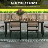Mesa de Jardín Rectangular para 6 Personas Mesa de Comedor