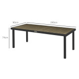 Rectangular Garden Table for 6 People, Outdoor Dining Table