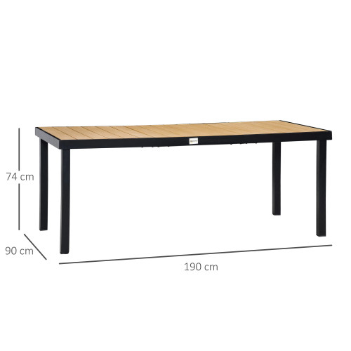 Rectangular Garden Table for 6 People, Outdoor Dining Table