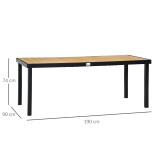 Rectangular Garden Table for 6 People, Outdoor Dining Table