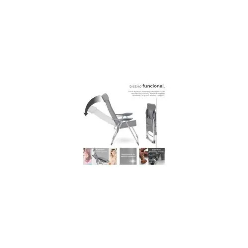 Juego de 4 sillas de jardín de aluminio Gris Inicio GMS Shop
