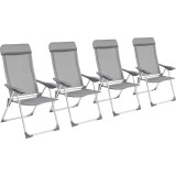 Grey Aluminum Garden Chair Set of 24 Home GMS Shop