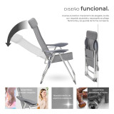 Juego de 4 sillas de jardín de aluminio Gris Inicio GMS Shop