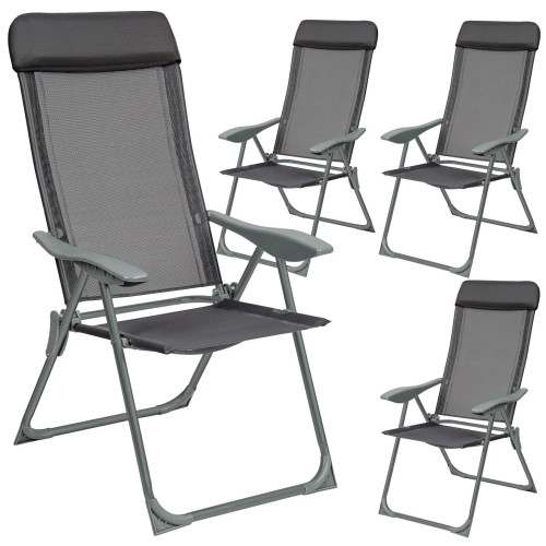 Anthracite  Aluminum Garden Chair Set of 2/4/6/8 |||  GMS Shop