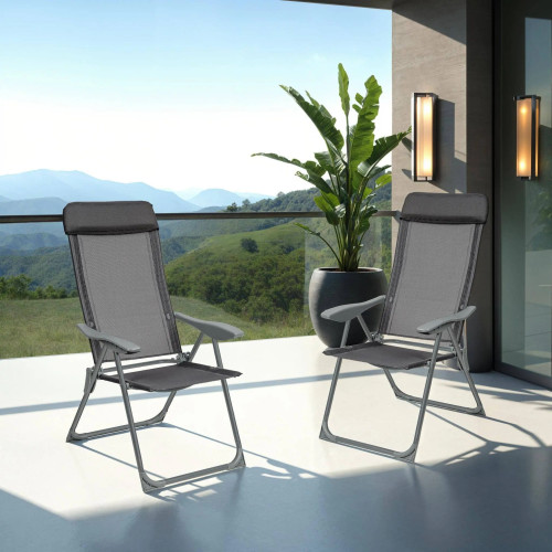 Anthracite  Aluminum Garden Chair Set of 2/4/6/8 |||  GMS Shop