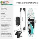 copy of ZENON Turquoise/Orange Paddle Board leisure and