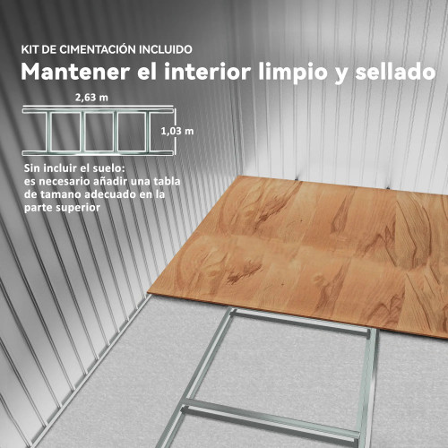 Garden Shed 277x195x192 cm in Grey Garden Shed GMS Shop