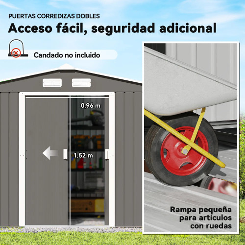 Garden Shed 277x195x192 cm in Grey Garden Shed GMS Shop