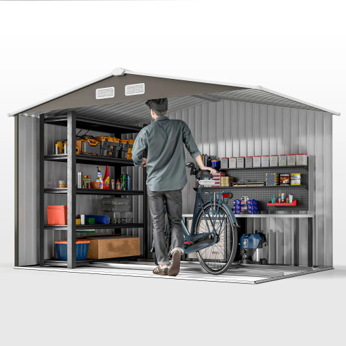 Garden Shed 277x195x192 cm in Grey Garden Shed GMS Shop