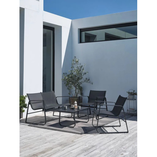 4-Seater Garden Furniture Set - Black and Beige Home GMS Shop