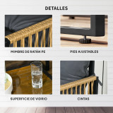 4-Piece Garden Set with Sofa, Armchairs, and Coffee Table in