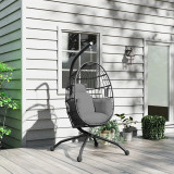 Hanging Chair with Folding Basket, Cushion, and Headrest Home