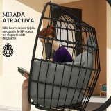 Hanging Chair with Folding Basket, Cushion, and Headrest Home
