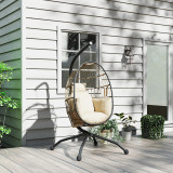 Hanging Chair with Folding Basket, Cushion, and Headrest Home