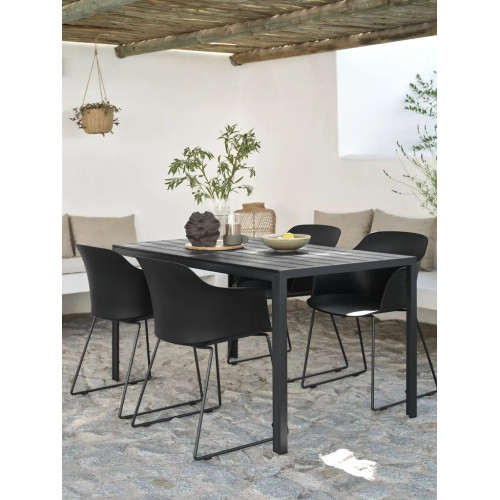 Mesa de jardín A80xL140 negro Inicio GMS Shop