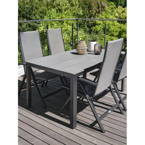 Mesa de jardín A90xL150 gris Inicio GMS Shop