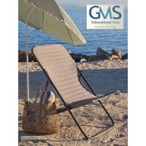 Silla de playa plegable de acero y poliéster. 