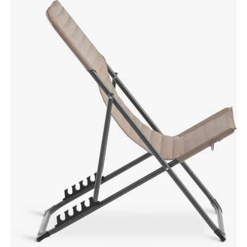 Silla de playa plegable de acero y poliéster. 