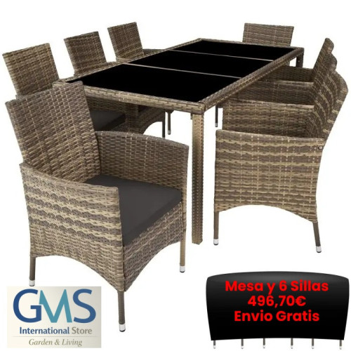 Conjunto de ratán Elegante Muebles de Jardín para 8 Personas