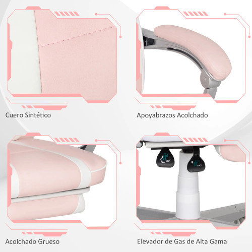 Silla Gamer Reclinable con Altura Ajustable Reposapiés