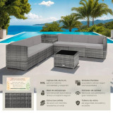 Black, Gray, Natural Rattan Furniture Set Home GMS Store