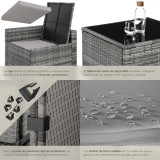 Conjunto de muebles de ratán Negro, Gris, Natural Inicio GMS