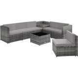 Black, Gray, Natural Rattan Furniture Set Home GMS Store