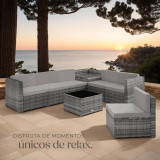 Black, Gray, Natural Rattan Furniture Set Home GMS Store