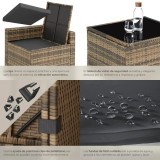 Black, Gray, Natural Rattan Furniture Set Home GMS Store