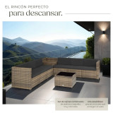 Conjunto de muebles de ratán Negro, Gris, Natural Inicio GMS