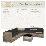 Black, Gray, Natural Rattan Furniture Set Home GMS Store