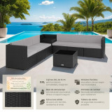 Black, Gray, Natural Rattan Furniture Set Home GMS Store