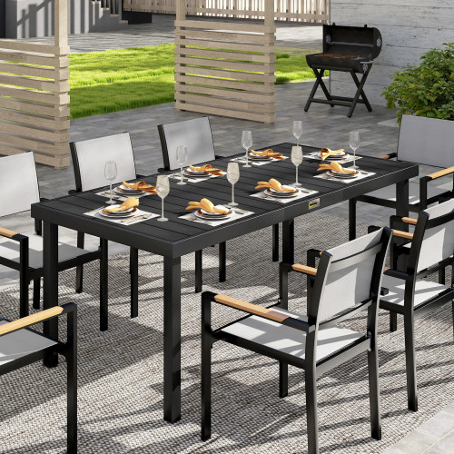 Rectangular Garden Table for 8 People, Outdoor Dining Table