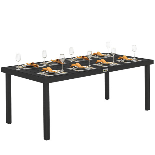 Rectangular Garden Table for 8 People, Outdoor Dining Table