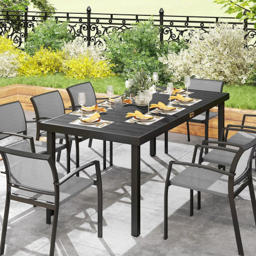 Rectangular Garden Table for 8 People, Outdoor Dining Table