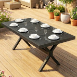 Extendable Outdoor Dining Table 154/214 cm for 8-10 People