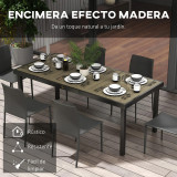 Rectangular Garden Table for 6 People, Outdoor Dining Table