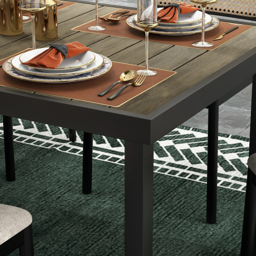 Rectangular Garden Table for 6 People, Outdoor Dining Table
