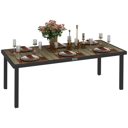 Rectangular Garden Table for 6 People, Outdoor Dining Table
