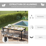 Rectangular Garden Table for 8 People, Outdoor Dining Table