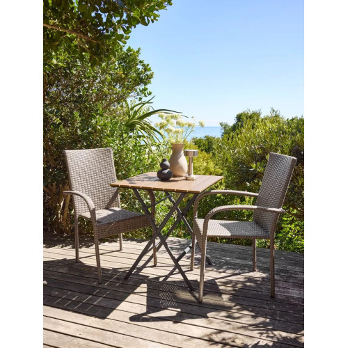 Stackable Chair Natural and BLACK Garden Chairs GMS Store