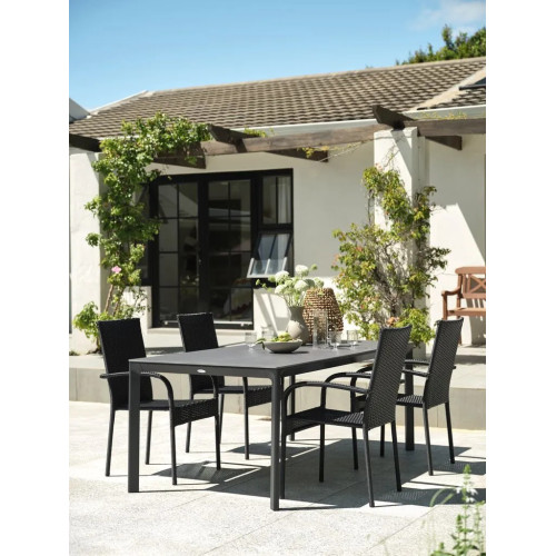Stackable Chair Natural and BLACK Garden Chairs GMS Store