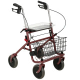 Folding Rollator Walker for Seniors with Seat – Red or Blue